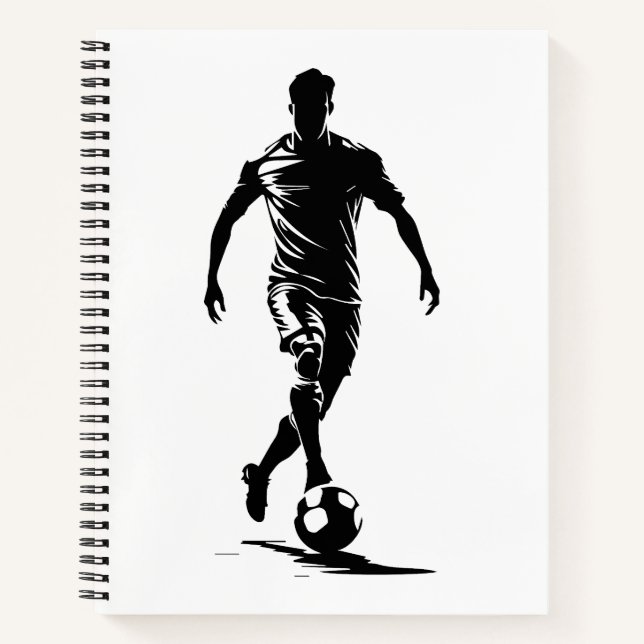 Fußballspieler mit Ball Notizbuch (Vorderseite)