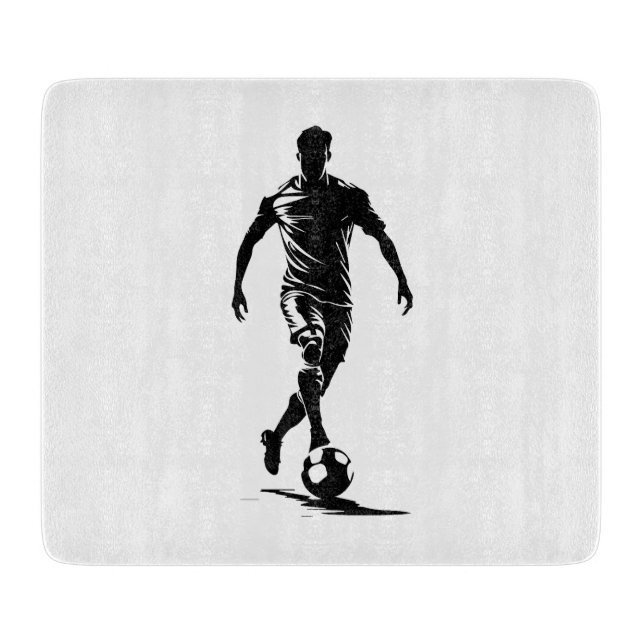 Fußballspieler mit Ball Schneidebrett (Vorderseite)