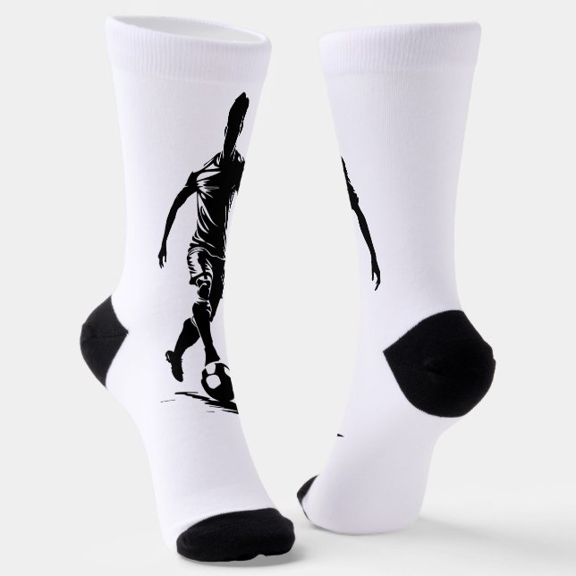 Fußballspieler mit Ball Socken (Gewinkelt)