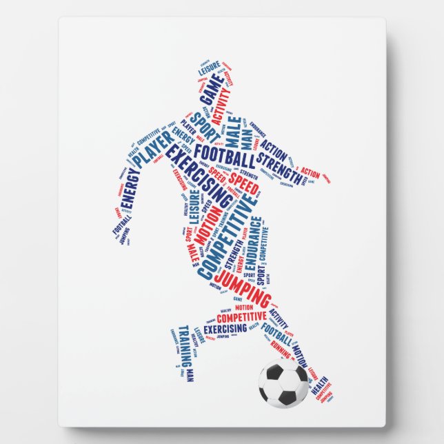 Fußballspieler mit Kugel Fotoplatte (Vorderseite)