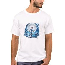 Fußballspieler Mond Skyline Blau Sport Kunst