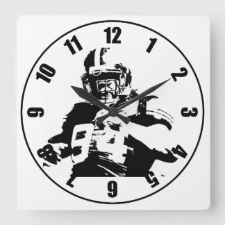Fußballspieler Quadratische Wanduhr