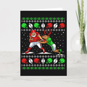 Fußballspieler Rentier hässliche Weihnachtspyjama- Karte