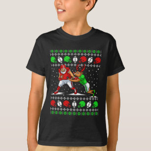 Fußballspieler Rentier hässliche Weihnachtspyjama  T-Shirt