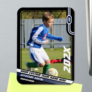 Fußballspieler-Sammelkarten in Schwarz Blau Magnet