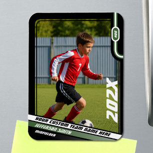 Fußballspieler-Sammelkarten in Schwarzgrün Magnet
