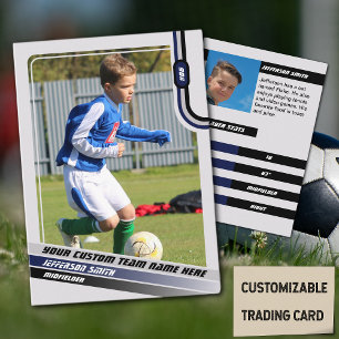 Fußballspieler-Sammelkarten Light Grey Blue Telefonnummerkarte