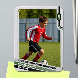 Fußballspieler-Sammelkartene leicht grau-grün Magnet