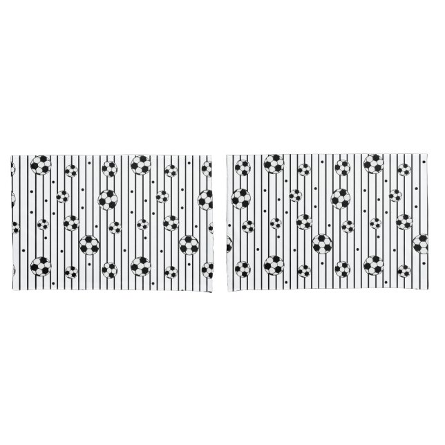 Fußballspieler Schwarz-Weiß-Fußball Kissenbezug (Vorderseite-Set)