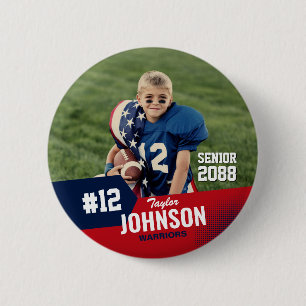 Fußballspieler Senior Night benutzerdefinierte Spo Button
