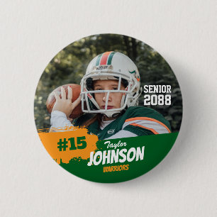 Fußballspieler Senior Night benutzerdefiniertes Fo Button