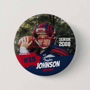 Fußballspieler Senior Night Benutzerdefiniertes Fo Button
