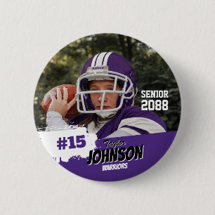 Fußballspieler Senior Night benutzerdefiniertes Fo Button