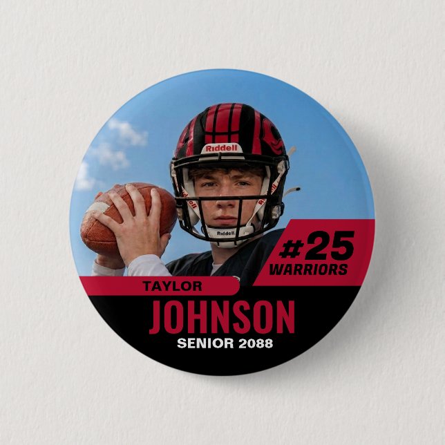 Fußballspieler Senior Night Custom Foto Sport Button (Vorderseite)