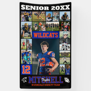 Fußballspieler Senior Night Foto-Collage Sport Banner