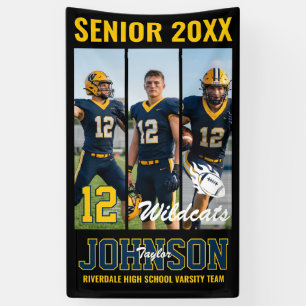 Fußballspieler Senior Night Foto-Collage Sport Banner