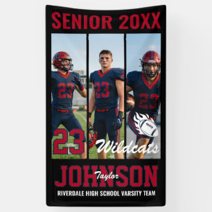 Fußballspieler Senior Night Foto-Collage Sport Banner