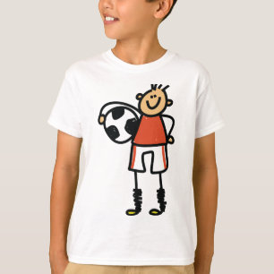 Fußballspieler Stick Figure Junge Fußballspieler T-Shirt