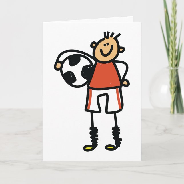 Fußballspieler-Strichmännchen Karte (Vorderseite)