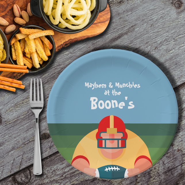 Fußballspieler Super Fan Game Day Pappteller (Football Player Super Fan Game Day Paper Plates)