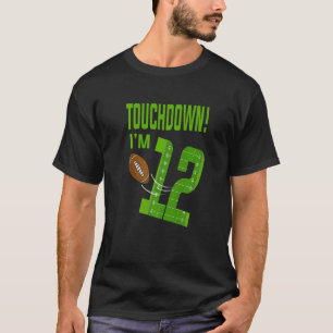 Fußballspieler Touchdown Boy I'm 12 Football Birt T-Shirt