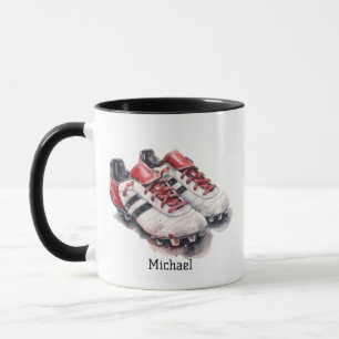 Fußballspieler-Trainerschuhe realistische Name/ In Tasse