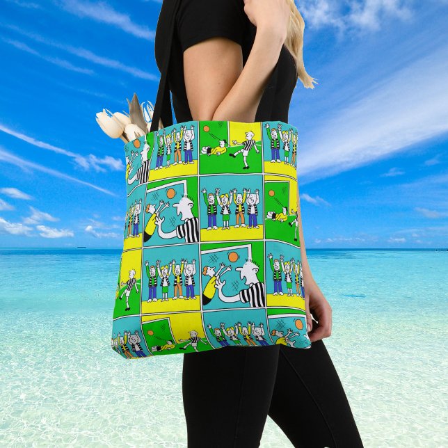 Fußballspieler und Fans (Shoulder bag with cartoon football scenes)