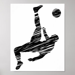 Fußballspieler und Fußballfan-Motiv Vintage Poster