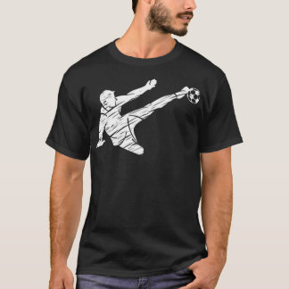 Fußballspieler und Fußballfan-Motiv vintage T-Shirt