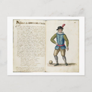 Fußballspieler, Venezianisch (Manuskript) Postkarte