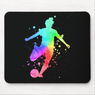 Fußballspielerin Athletin Regenbogenfarbe Mousepad