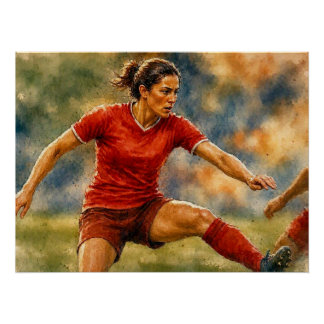 Fußballspielerin in Aktion, Poster