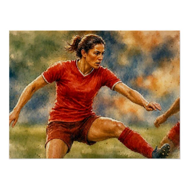 Fußballspielerin in Aktion,  Poster (Vorderseite)