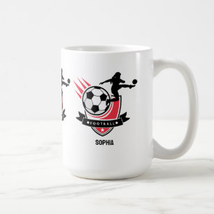 Fußballspielerin Mädchen, Fußball Girl Team Gefall Kaffeetasse