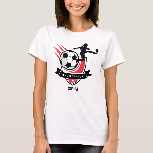 Fußballspielerin Mädchen, Fußball Girl Team Gefall T-Shirt (Vorderseite)
