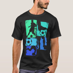 Fußballspielerjungen Kinder Jugendliche Männer T-Shirt