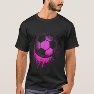 Fußballspielersportmädchen Geburtstag Pink Soccer T-Shirt
