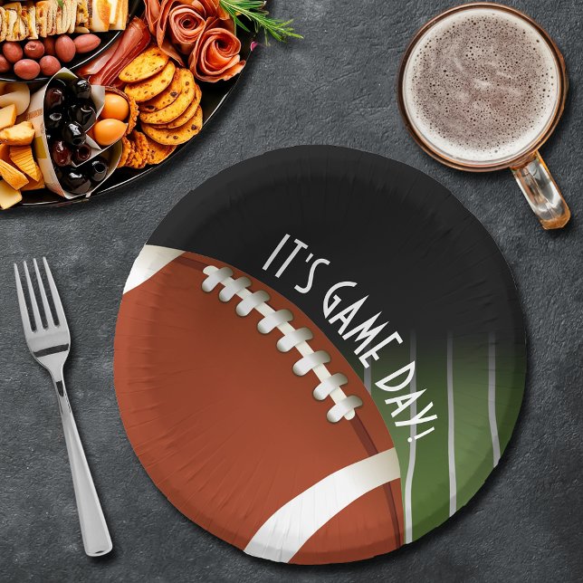 Fußballspieltag Pappteller (Football Field Game Day Paper Plates)