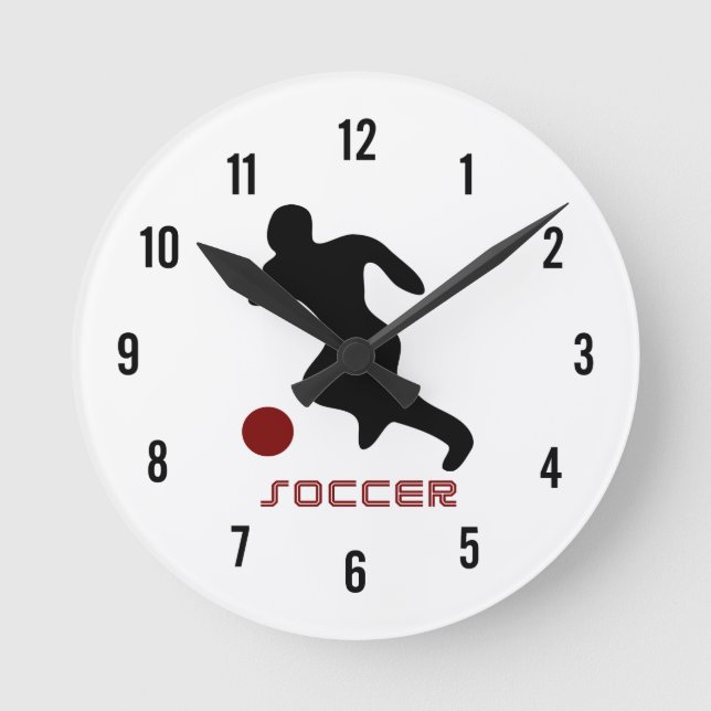 Fußballspieluhr Runde Wanduhr (Vorderseite)