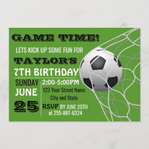 Fußballspielzeit Geburtstags-Einladungskarte Einladung