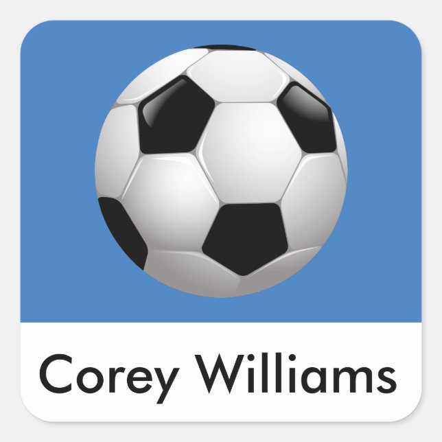Fußballsport Quadratischer Aufkleber (Vorderseite)