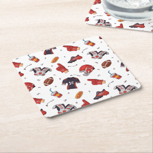 Fußballsportausrüstung mit Muster Rechteckiger Pappuntersetzer