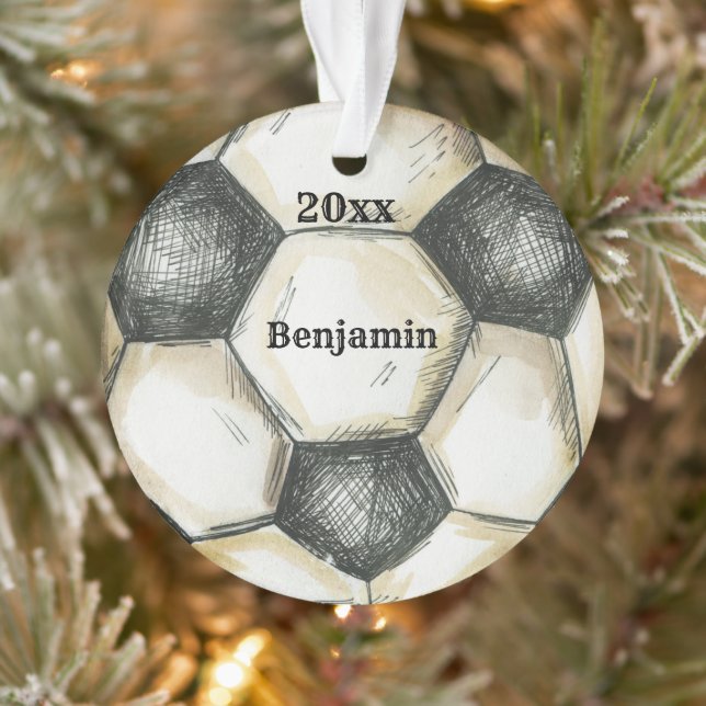 Fußballsportspieler personalisiert Weihnachten Ornament (Baum)