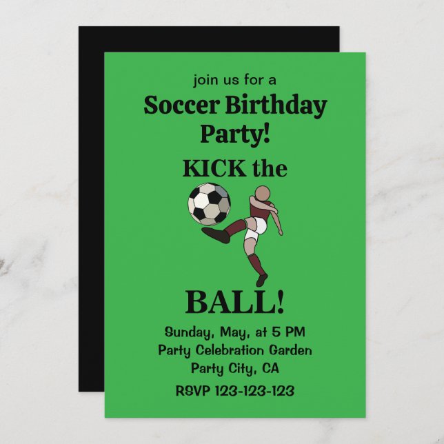 Fußballsporttrainer Geburtstagsparty Einladung (Vorne/Hinten)