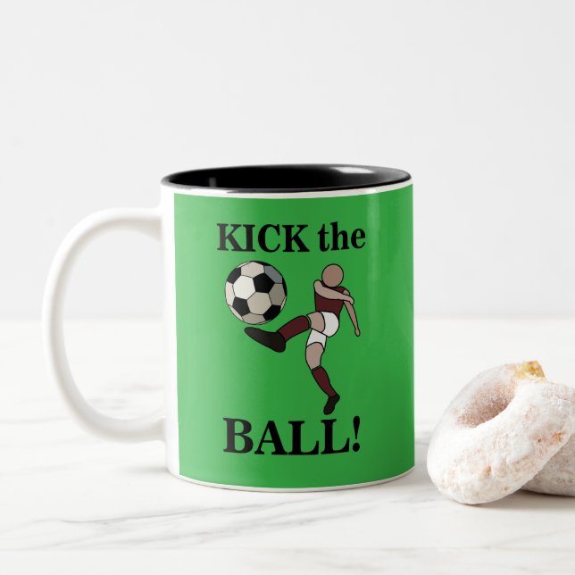 Fußballsporttrainer Zweifarbige Tasse (Mit Donut)
