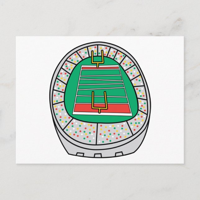 Fußballstadion-Grafik Postkarte (Vorderseite)