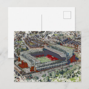 Fußballstadion Kunst - Liverpool, England Postkarte