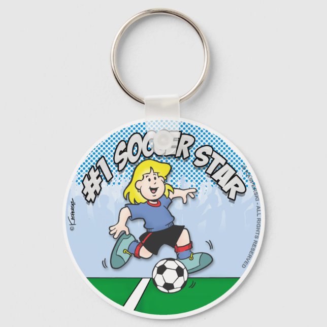 Fußballstar Girl Schlüsselanhänger (Vorderseite)