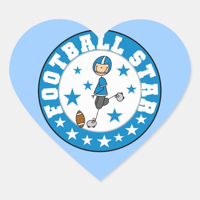 Fußballstar Herz-Aufkleber (Vorderseite)