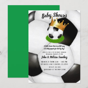 Fußballstar Royal Gold Crown Co-ed Babyparty Einladung